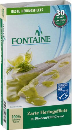 Fontaine Heringsfilets in Bio-Senf-Dill-Creme 200g