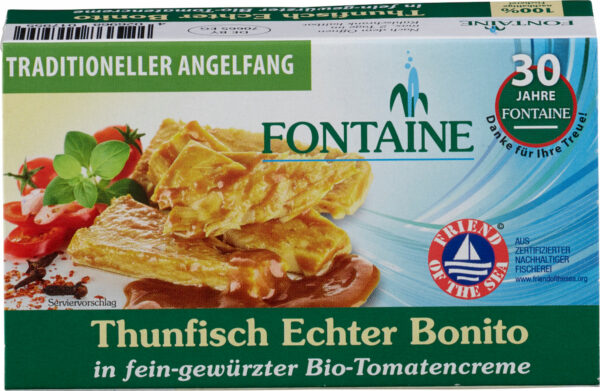 Fontaine Thunfisch Echter Bonito in fein-gewürzter Bio-Tomatencreme 10 x 120g