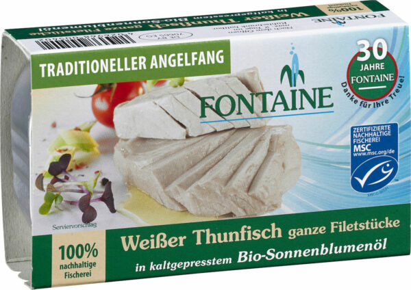 Fontaine Weißer Thunfisch in Bio-Sonnenblumenöl 120g