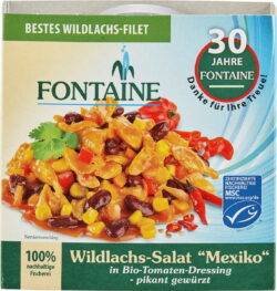 Fontaine Wildlachs-Salat Mexiko in Bio-Tomatendressing – pikant gewürzt 8 x 200g
