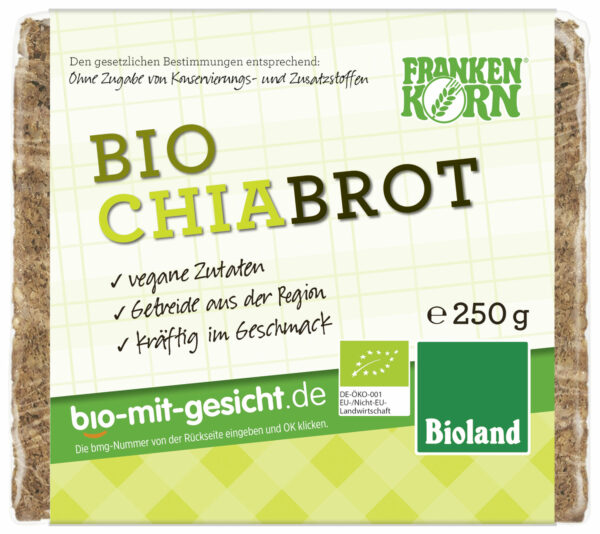 Frankenkorn Bio Roggenvollkornbrot mit Chia 8 x 250g