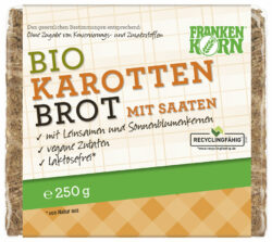 Frankenkorn Bio Vollkornbrot mit Saaten und Karottenstückchen 12 x 250g