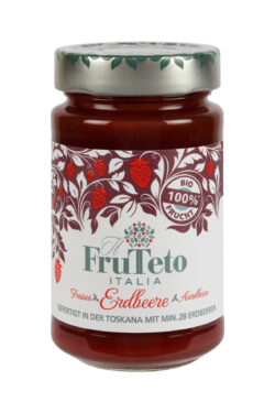 FruTeto Italia 100% Erdbeere Bio-Fruchtaufstriche 250g. Fruchtanteil 100%. 6 x 250g