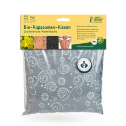 GRÜNSPECHT Naturprodukte Bio-Rapssamen-Kissen 22 x 24 cm, grau-mint 1 Stück