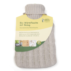 GRÜNSPECHT Naturprodukte GRÜNSPECHT Bio-Wärmflasche 2l aus Naturkautschuk mit Bezug aus 100 % Baumwolle (kbA) 1stück