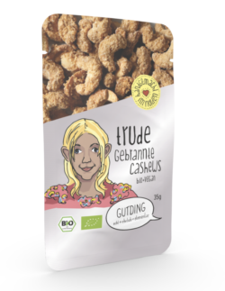 GUTDING Trude - gebrannte Bio-Cashews im PP-Tütchen, glutenfrei & vegan 10 x 35g