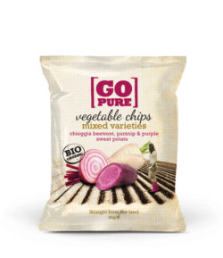 GoPure Vegetable chips mixed varieties chioggia beetroot, parsnip & purple sweet potato 6 x 90g