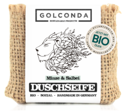 Golconda - Sustainable Products Golconda Duschseife - Minze & Salbei mit Bio-Ölen 65g