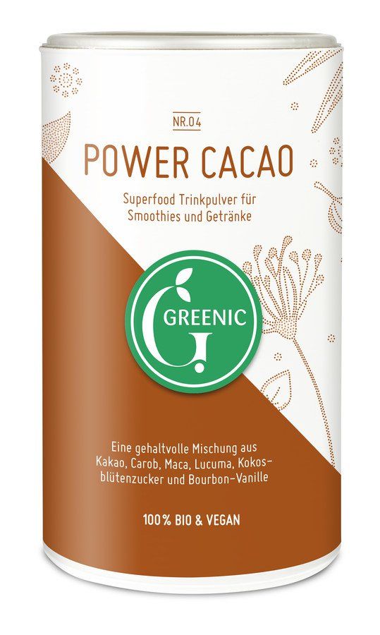 Greenic Power Cacao Superfood Trinkpulver Mischung 4 x 175g