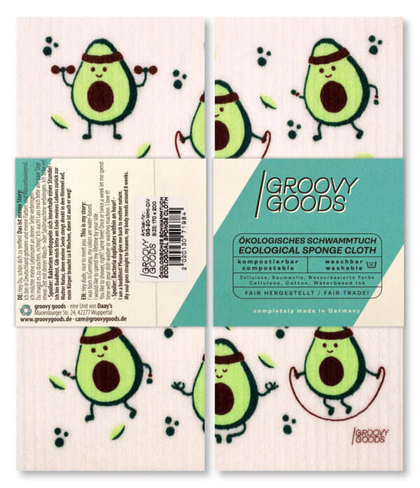 Groovy Goods Ökologisches Schwammtuch, , White, Avocado 10 x 1Stück