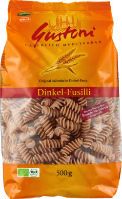 Gustoni Dinkel-Fusilli, Original italienische Dinkel-Pasta 12 x 500g