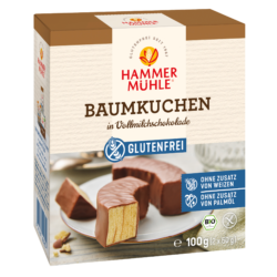 Hammermühle Bio Baumkuchen in Vollmilchschokolade gf 8 x 100g