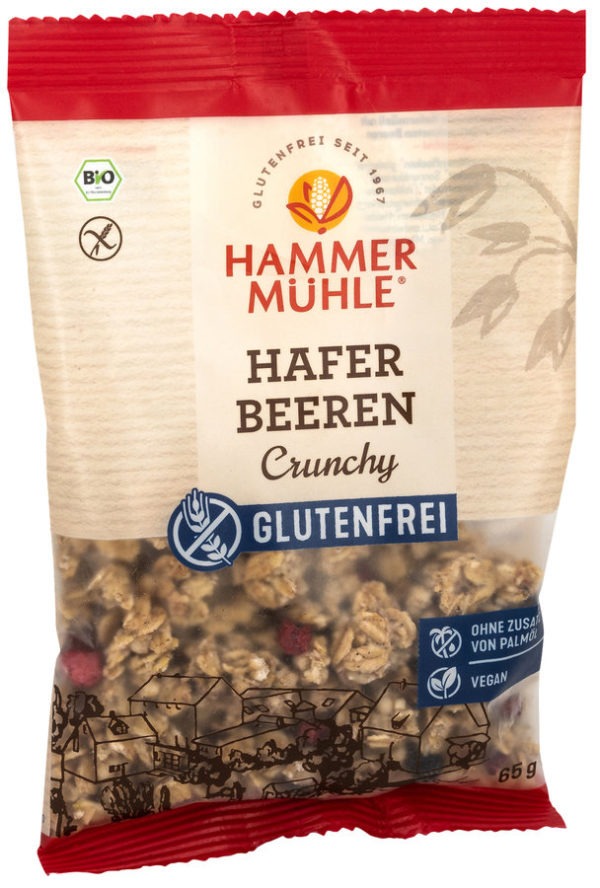 Hammermühle Bio Hafer Beeren Crunchy Portionsbeutel gf 15 x 65g