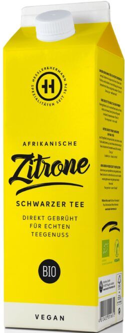 Hessler & Herrmann BIO Schwarzteegetränk Afrikanische Zitrone 1l