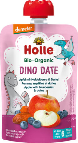 Holle  Dino Date – Apfel mit Heidelbeere & Dattel 12 x 100g