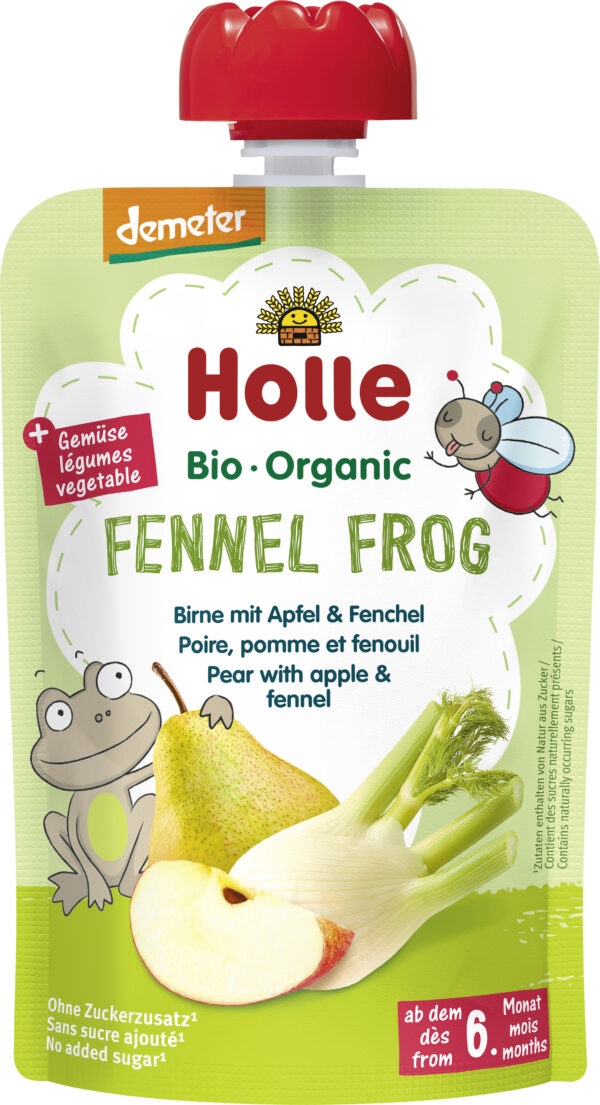 Holle  Fennel Frog - Birne mit Apfel & Fenchel 12 x 100g