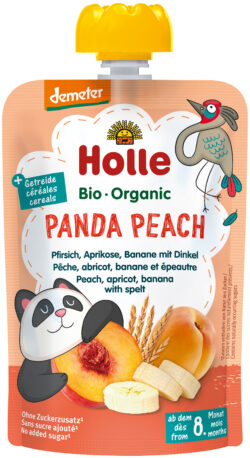 Holle Panda Peach - Pfirsich, Aprikose & Banane mit Dinkel 12 x 100g