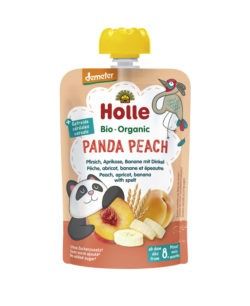 Holle  Panda Peach - Pouchy Pfirsich, Aprikose & Banane mit Dinkel 12 x 100g