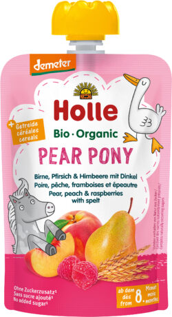 Holle  Pear Pony – Birne, Pfirsich & Himbeere mit Dinkel 12 x 100g