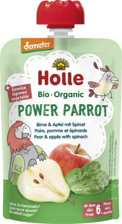 Holle  Power Parrot – Birne & Apfel mit Spinat 12 x 100g