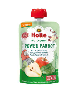 Holle Power Parrot - Birne & Apfel mit Spinat 12 x 100g