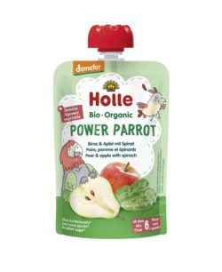 Holle  Power Parrot - Pouchy Birne mit Apfel & Spinat 12 x 100g
