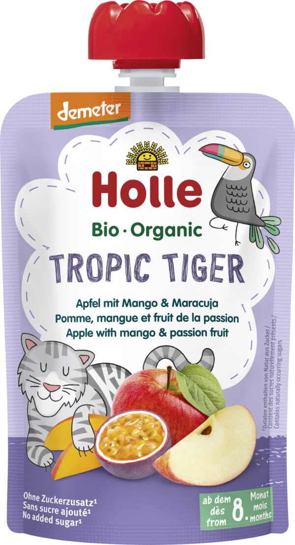 Holle  Tropic Tiger - Apfel mit Mango & Maracuja 12 x 100g