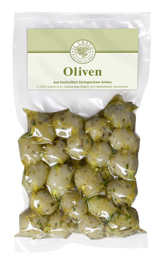 Il Cesto Griech. Oliven grün o. Stein mariniert ohne Knoblauch 4 x 175g