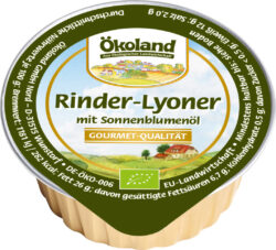 ÖKOLAND Rinder-Lyoner mit Sonnenblumenöl, Gourmet-Qualität 10 x 50g