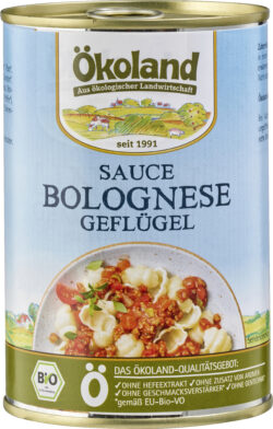ÖKOLAND Sauce Bolognese mit Geflügelhackfleisch 6 x 400g