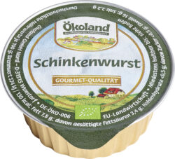 ÖKOLAND Schinkenwurst, Gourmet-Qualität 10 x 50g