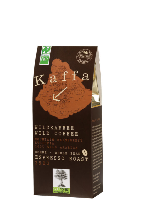 Kaffa Wildkaffee , Espresso Roast, ganze Bohne, 250g, bio- und Naturland Fair-zertifiziert 10 x 250g