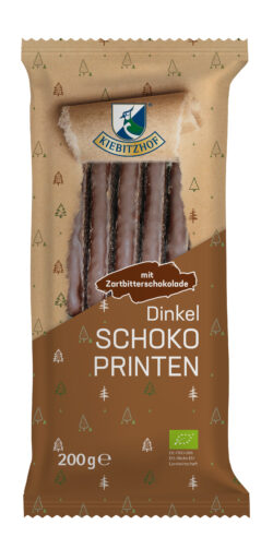 Kiebitzhof Bio Dinkel Printen mit Schokolade 200g