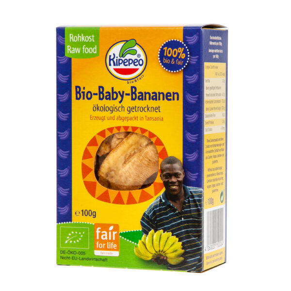 Kipepeo Bio-Baby-Banane getrocknet bio & fair Rohkost Tansania 6 x 100g