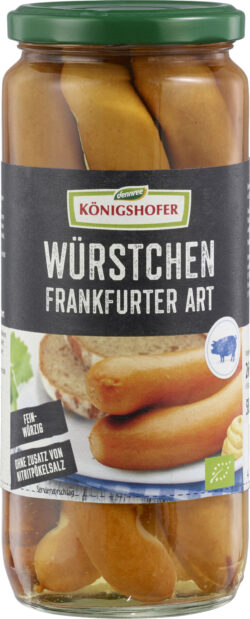 Königshofer Würstchen Frankfurter Art, geräuchert, ohne Zusatz von Nitritpökelsalz 6 x 260g