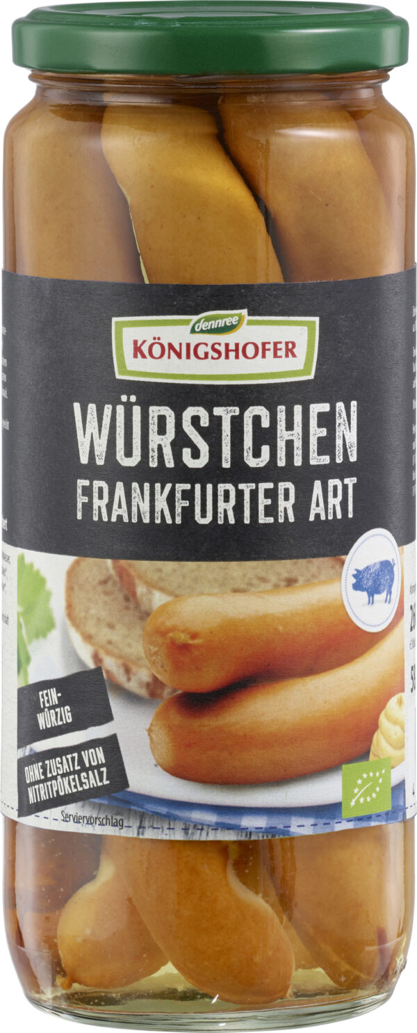 Königshofer Würstchen Frankfurter Art, geräuchert, ohne Zusatz von Nitritpökelsalz 6 x 260g