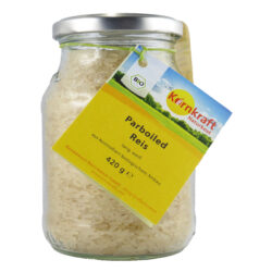 Kornkraft Parboiled Reis, lang, weiß 420 g Pfandglas 6 x 420g