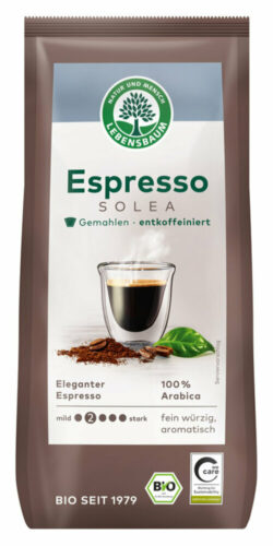 LEBENSBAUM Espresso Solea®, entkoffeiniert, gemahlen 6 x 250g