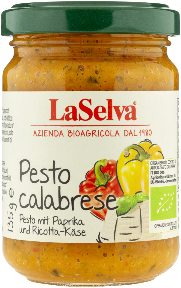 LaSelva Pesto calabrese - Paprika Würzpaste mit Ricotta-Käse 6 x 135g