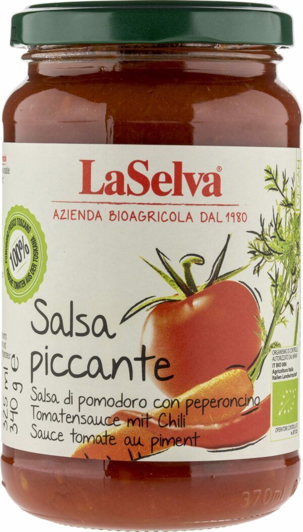 LaSelva Salsa piccante - Tomatensauce mit frischem Gemüse und Chili 340g