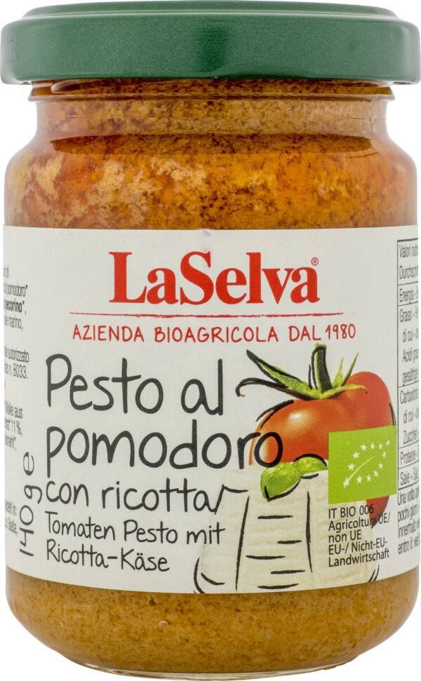 LaSelva Tomaten Pesto mit Ricotta-Käse - Tomaten Würzpaste 140g