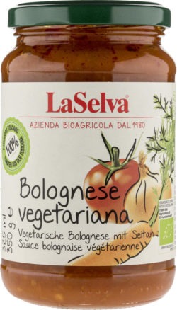 LaSelva vegetarische Bolognese mit Seitan - Tomatensauce mit Gemüse und Seitan 6 x 350g
