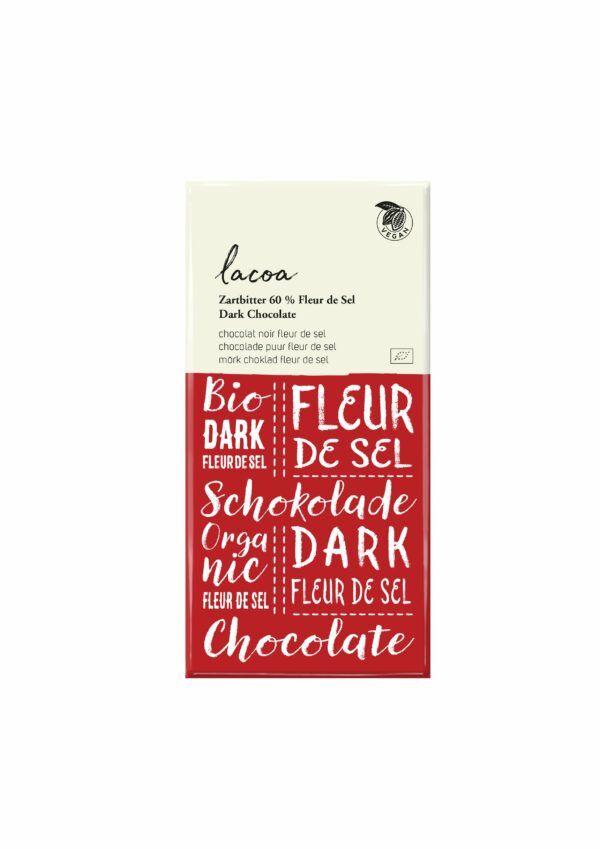 Lacoa Zartbitter mit Fleur de Sel, 60% Cacao 12 x 80g