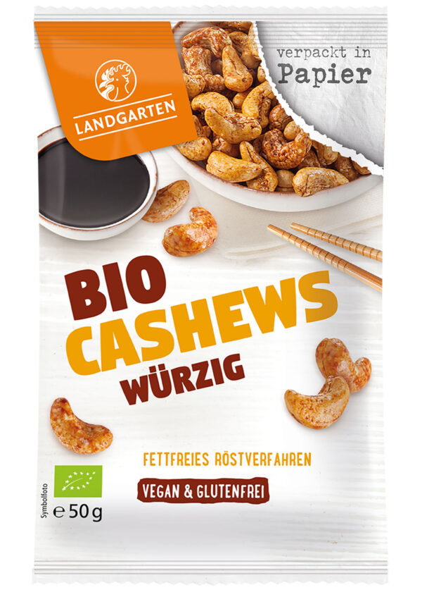 Landgarten Bio Cashews Würzig 10 x 50g