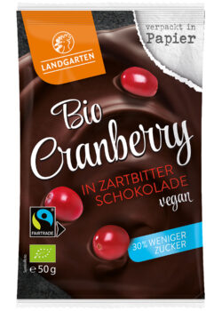Landgarten Bio FT Cranberry in Zartbitter-Schokolade 10 x 50g