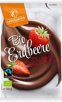 Landgarten Bio FT Erdbeere in Vollmilch-Schokolade 50g