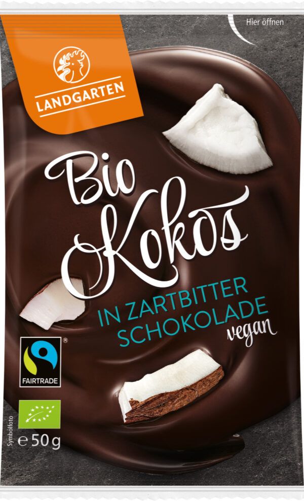 Landgarten Bio FT Kokos in Zartbitter-Schokolade 50g