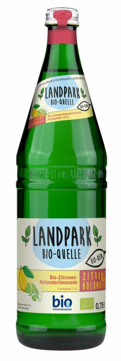 Landpark Bio-Quelle Limonade Zitrone trüb mit Holunder 12 x 0,75l