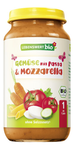 Lebenswert bio Gemüse mit Pasta & Mozzarella 6 x 250g
