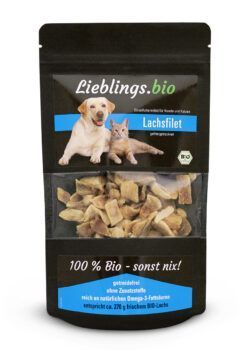 Lieblings.bio Gefriergetrocknetes Bio-Lachsfilet für Hunde und Katzen 6 x 60g